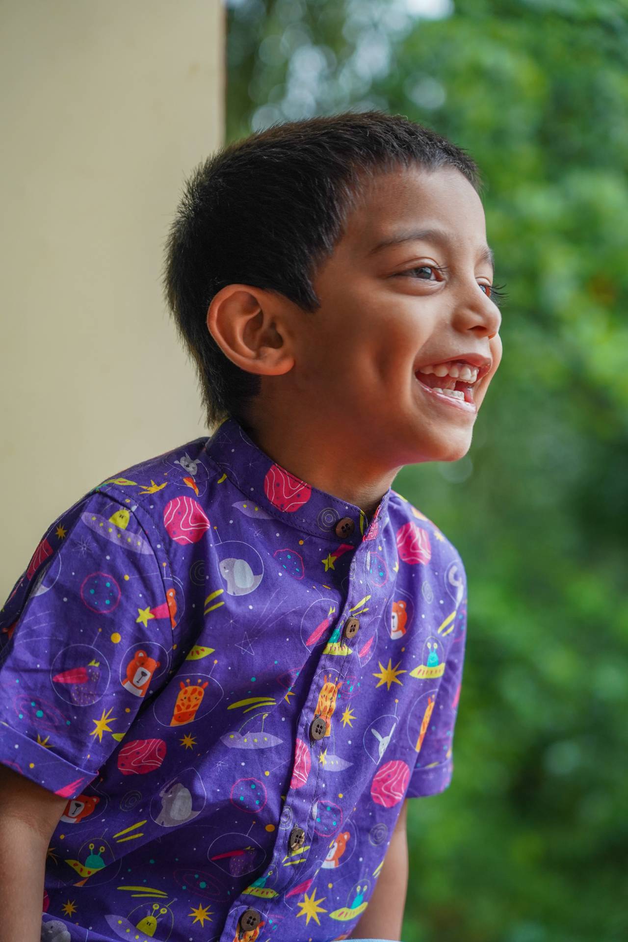 Space Safari cotton shirt for children