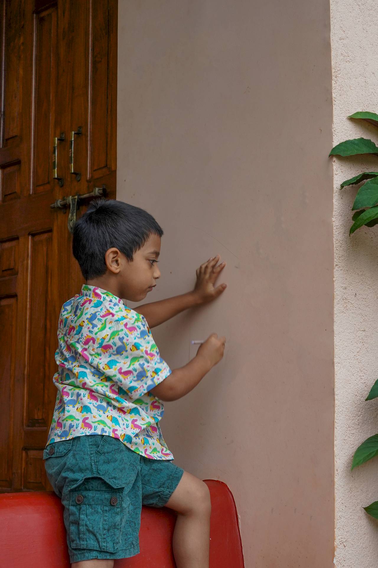 Dinosaur print cotton shirt