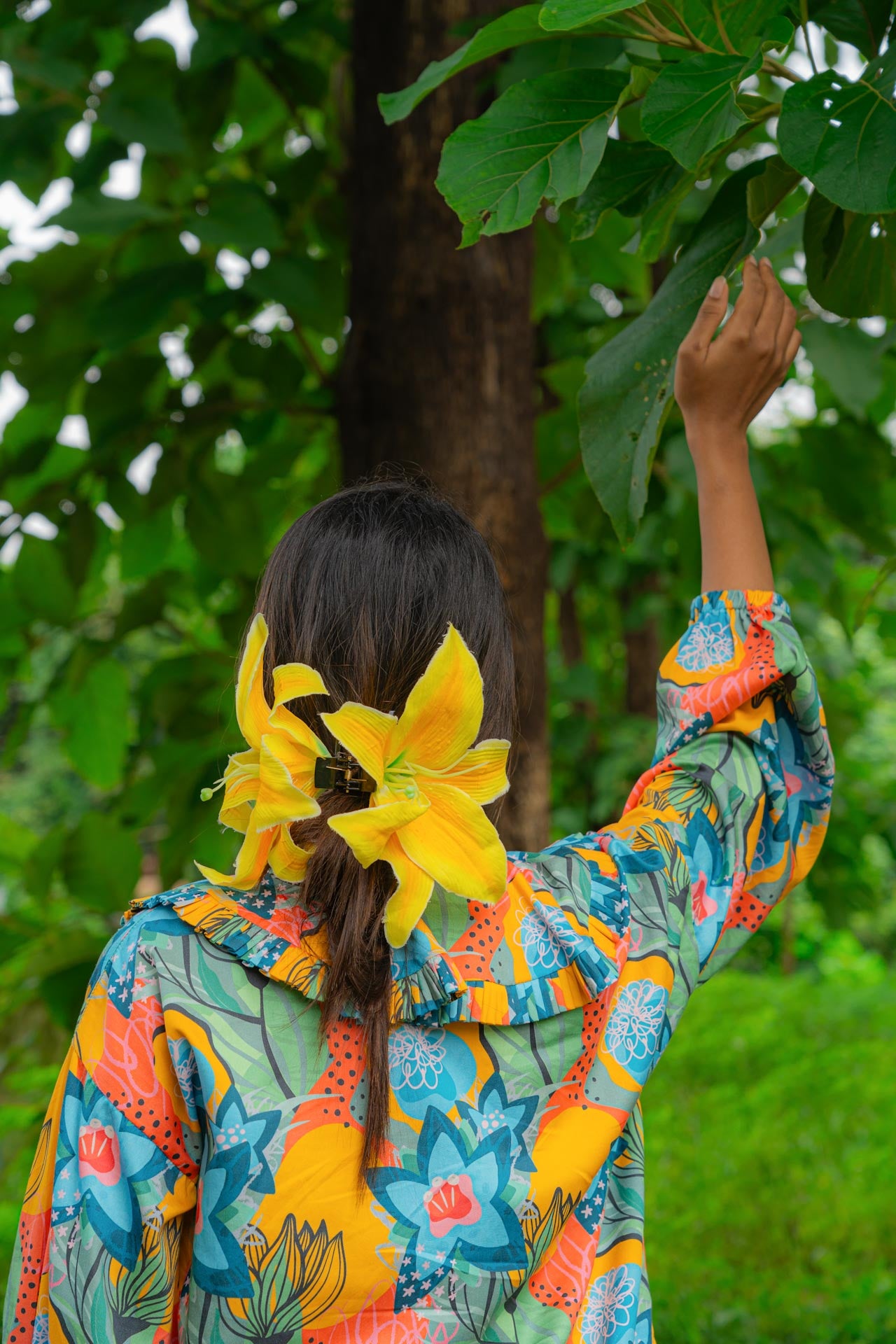 Goa cotton resortwear top in yellow