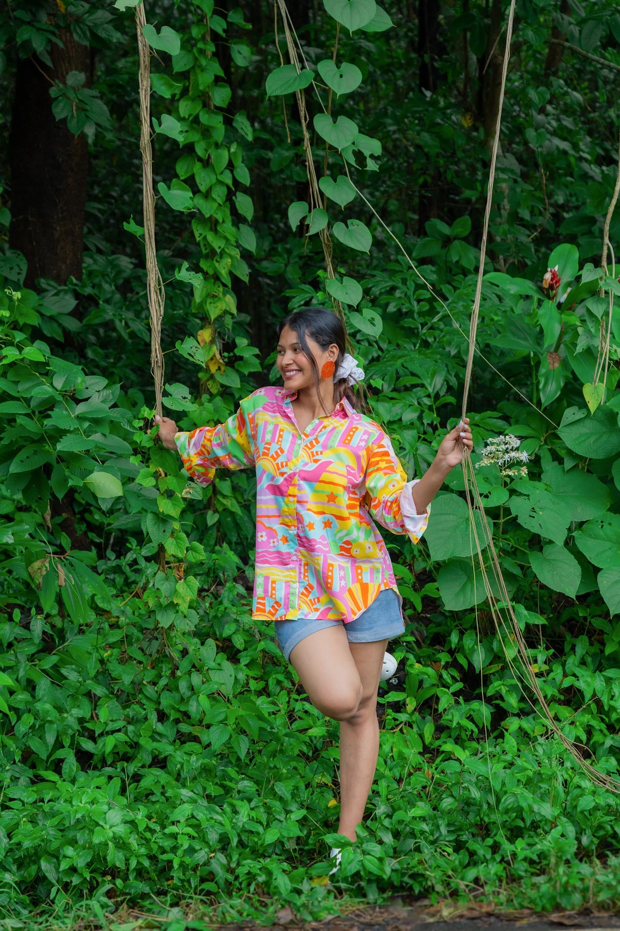 Yellow pink candy colours on a shirt!